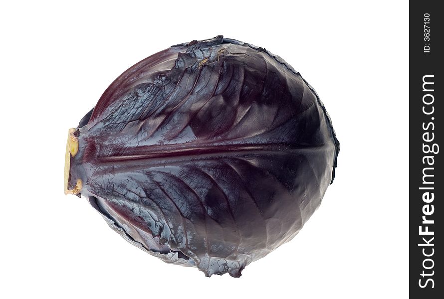 Fresh red cabbage isolated on a white background