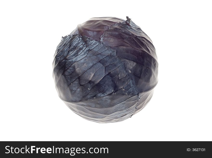 Fresh red cabbage isolated on a white background