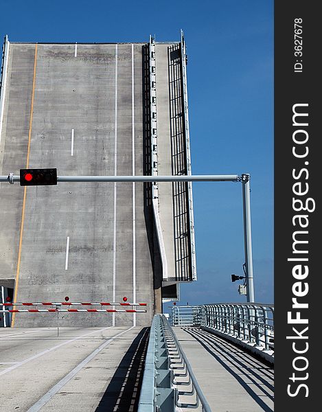 Partial View of Bascule Bridge in Raised Position in South Florida