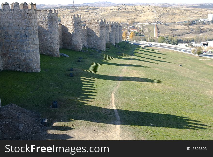 Medieval city walls in Avila, Spain . Medieval city walls in Avila, Spain .