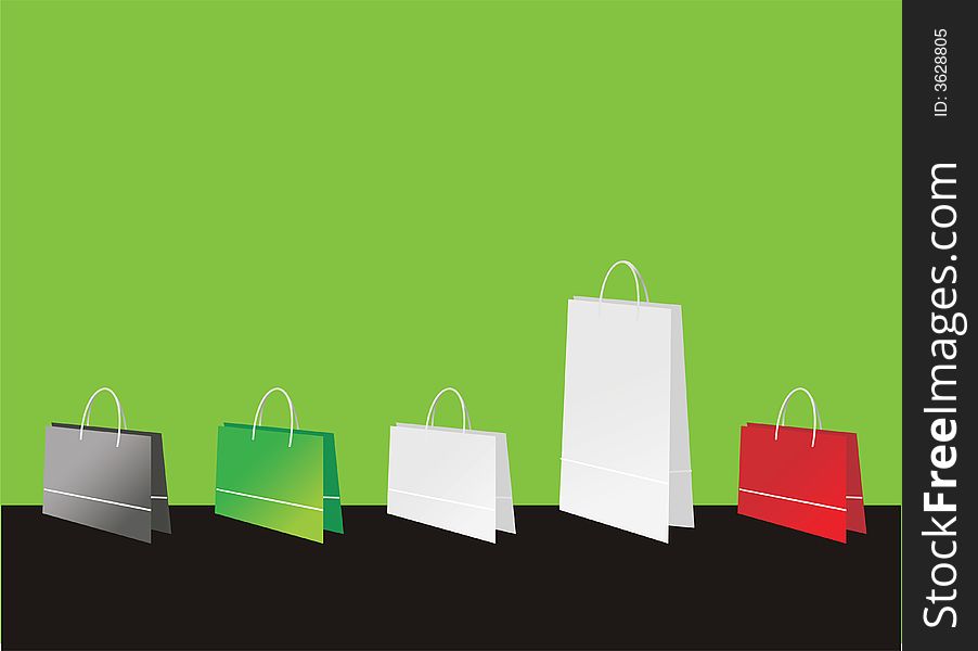 Shopping bags of different colors