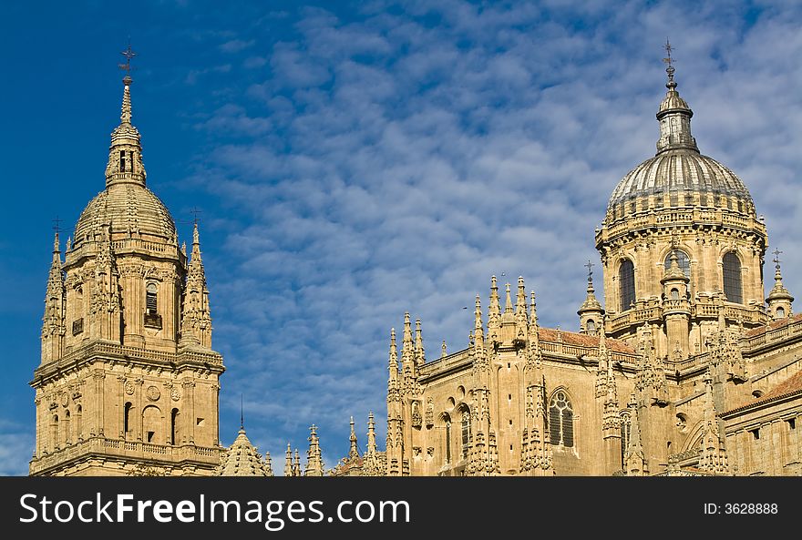 Detail of Salamanca cathedral, Spain.