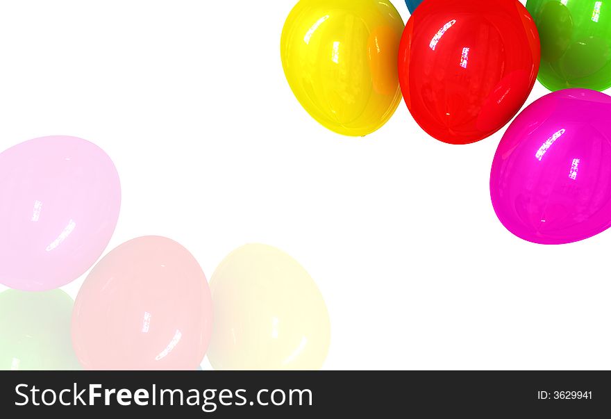 Colored Balloons On White
