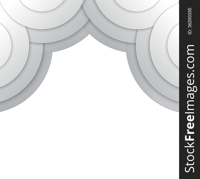 Abstract Grey Paper Circles Vector Background