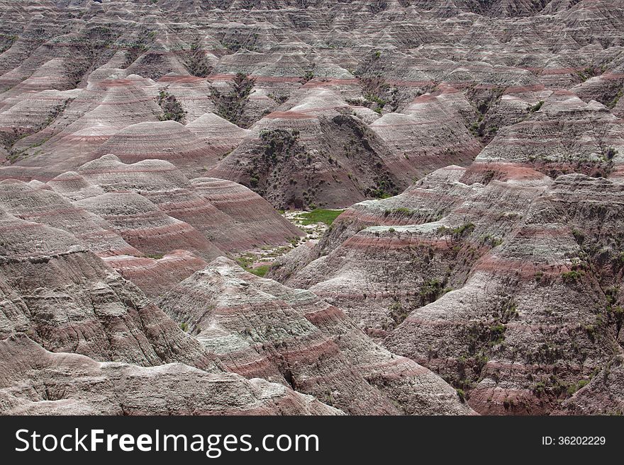 A view of the Badlands of South Dakota.