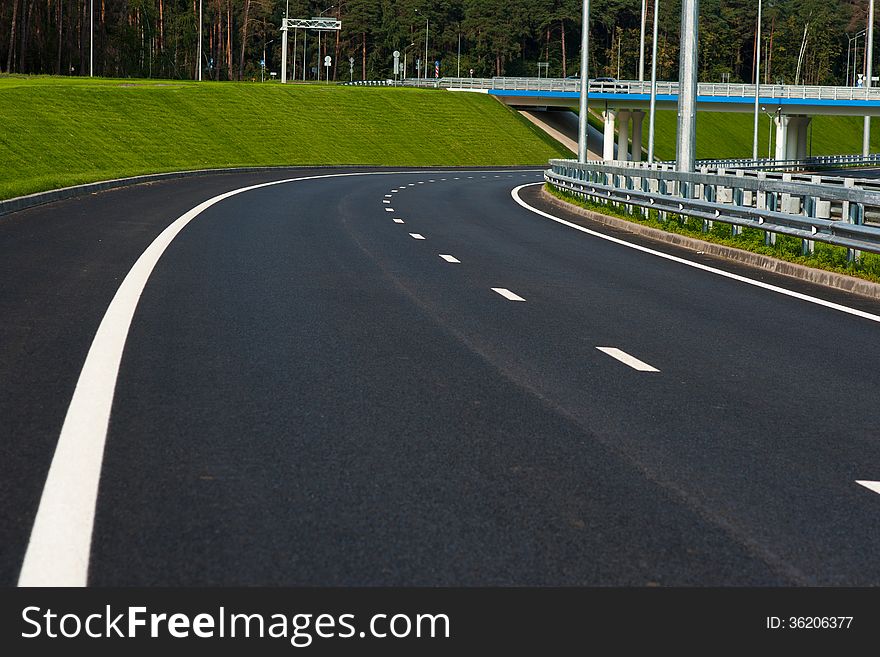 Highland Road. Bridge And Grass