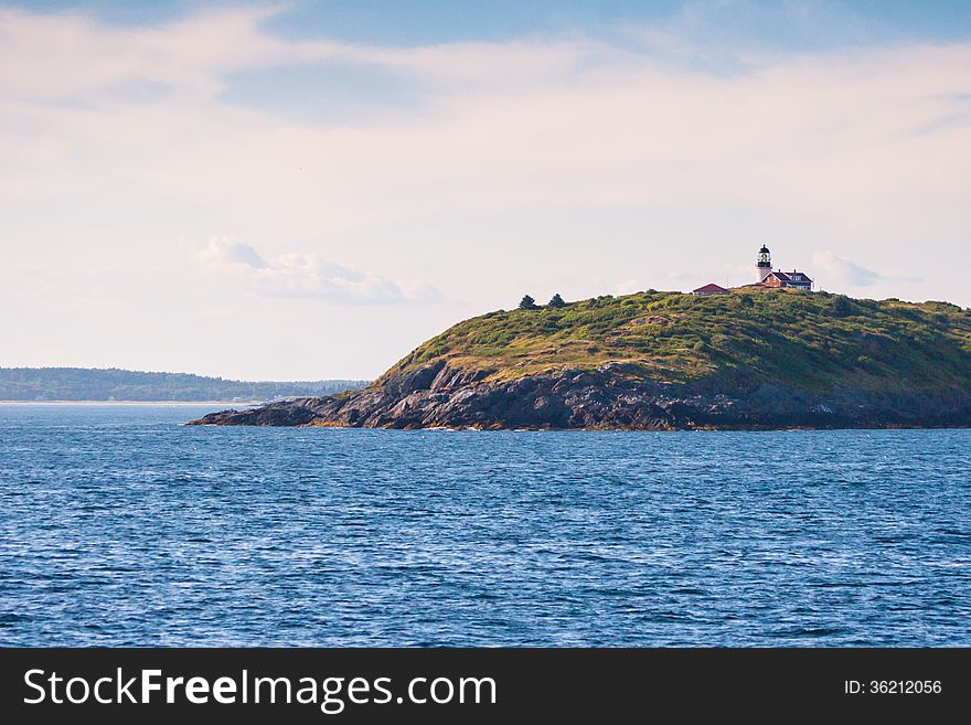 Sequin Island Lighthouse in Maine located near Popham Beach