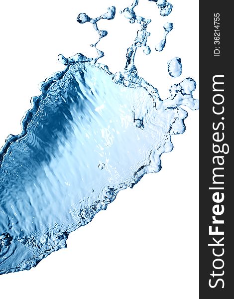 Abstract blue splashing water isolated on white with clipping path. Abstract blue splashing water isolated on white with clipping path