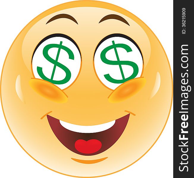 Stock Image - smiley image in the eyes of the dollar. Stock Image - smiley image in the eyes of the dollar