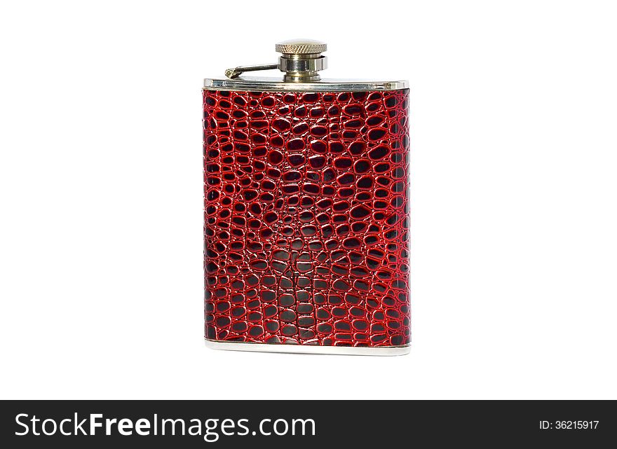 Hip flask isolated on white background