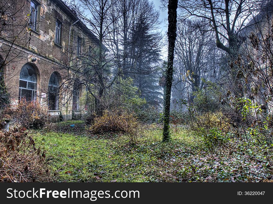 Abandoned psychiatric institute of Mombello-Limbiate, in HDR. Abandoned psychiatric institute of Mombello-Limbiate, in HDR