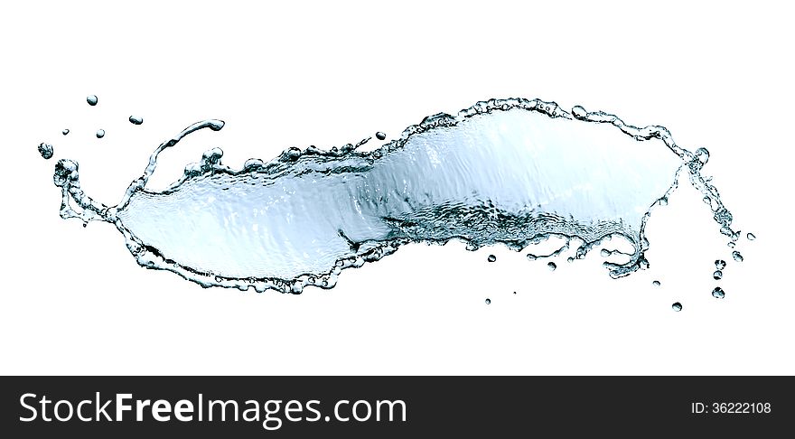 Abstract blue splashing water as wave on white background. Abstract blue splashing water as wave on white background