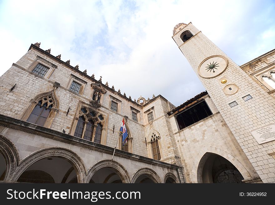 Cathedral in Walled city of Dubrovnic in Croatia