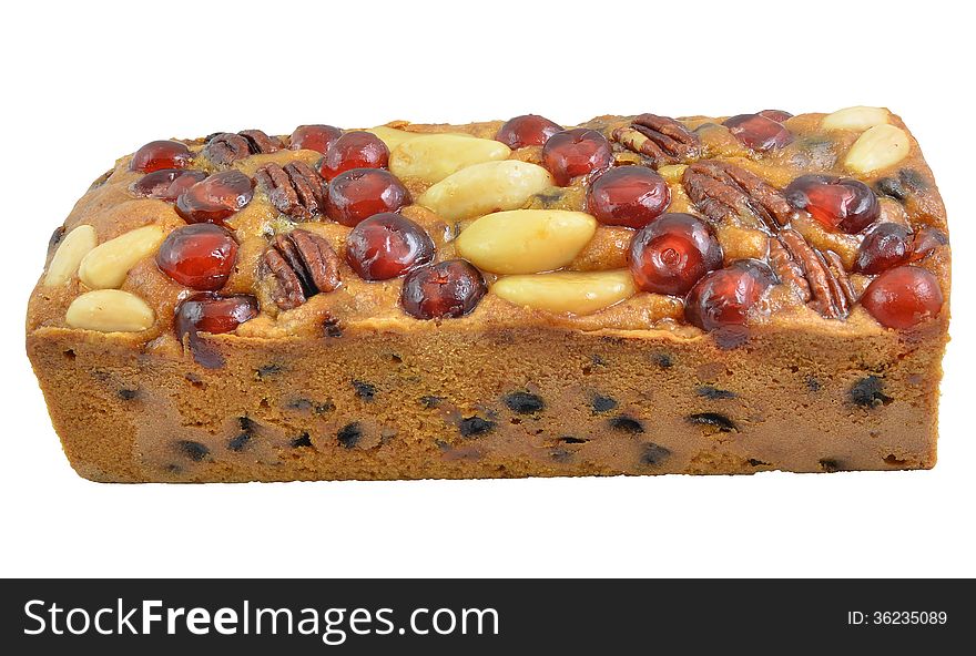 Rich cherry genoa cake with fruits and nuts