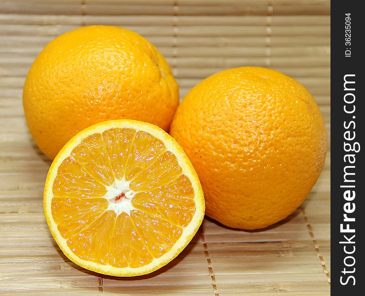 Oranges on the natural background