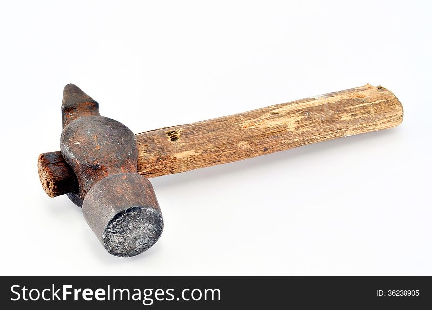 Hammer New condition Close-up Isolated white background. Hammer New condition Close-up Isolated white background