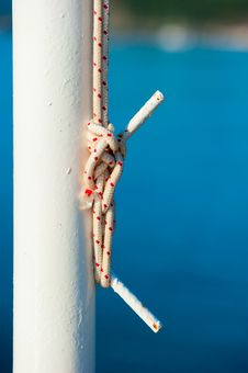 Part Of The Flagpole With Bollard And Rope Attached To It Royalty Free Stock Photo