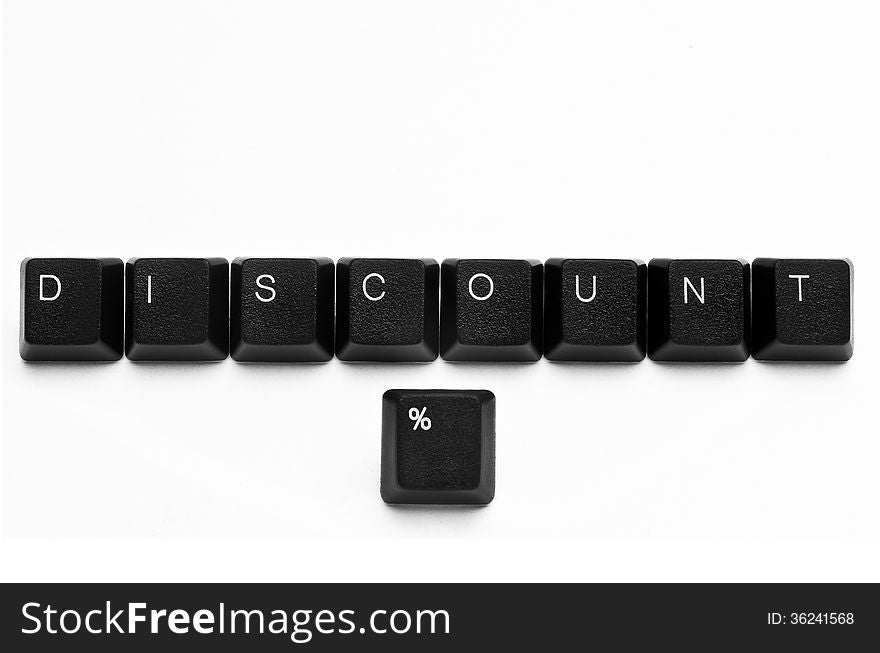 Words created with computer keyboard buttons on white background. Words created with computer keyboard buttons on white background