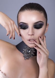 Beautiful Girl With Smokey Eyes Make Up Stock Photography Beautiful Girl With Smokey Eyes Make Up Stock Photography