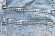 Old Blue Jeans Pocket Stock Photo