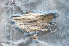 Blue Torn Denim Jeans Texture Stock Photo