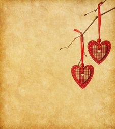 Two Red Hearts Royalty Free Stock Photography Two Red Hearts Royalty Free Stock Photography