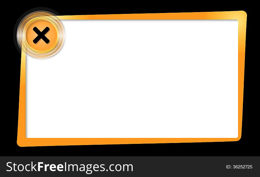 Yellow text frame and transparent circles with ban mark