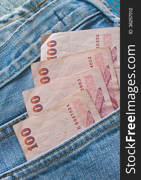 Banknote In  Jeans Pocket