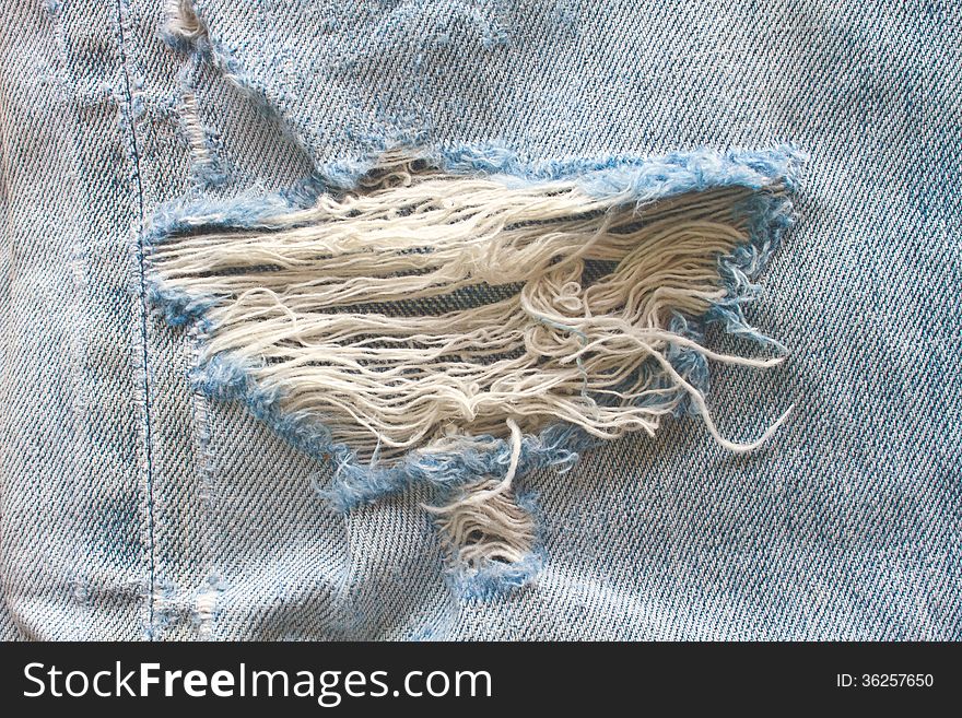 Blue Torn Denim Jeans Texture