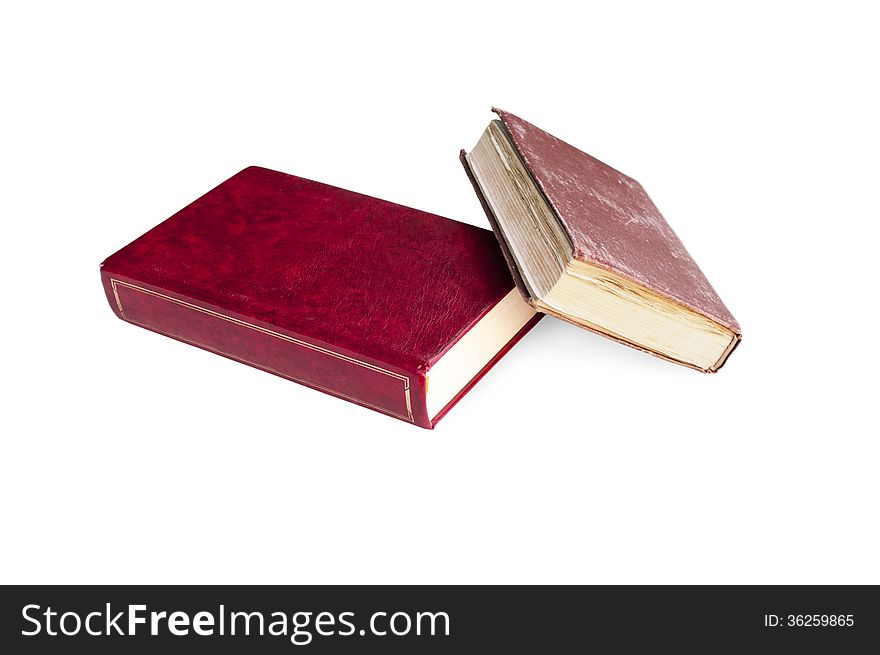 Books, two books, two books on a white background