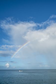 Rainbow Over The Caribbean Ocean Royalty Free Stock Image Rainbow Over The Caribbean Ocean Royalty Free Stock Image