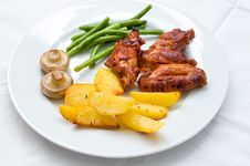 Chicken Wings With Potatoes Royalty Free Stock Image Chicken Wings With Potatoes Royalty Free Stock Image