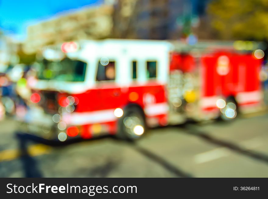 Abstract And Defocused Image Of A Thanksgiving Parade In A Big C