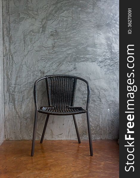 Chair on  wall concrete