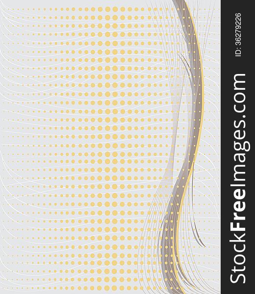 Abstract gray background with yellow dots and waves. Abstract gray background with yellow dots and waves.