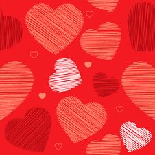 Knitted Heart. Seamless Ornament Royalty Free Stock Photography