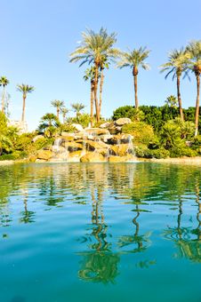 Pool Of Water With Row Of Palm Trees Royalty Free Stock Photo Pool Of Water With Row Of Palm Trees Royalty Free Stock Photo