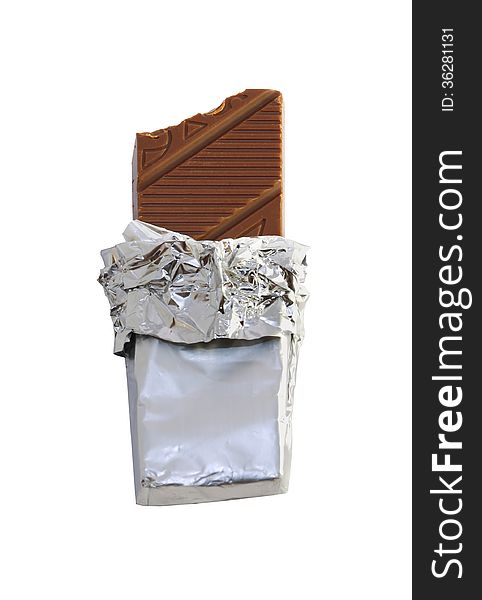 Delicious milk chocolate on white background. Delicious milk chocolate on white background