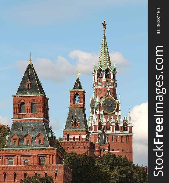 Beautiful view from the Moscow Kremlin Kremlin clock tower. Beautiful view from the Moscow Kremlin Kremlin clock tower