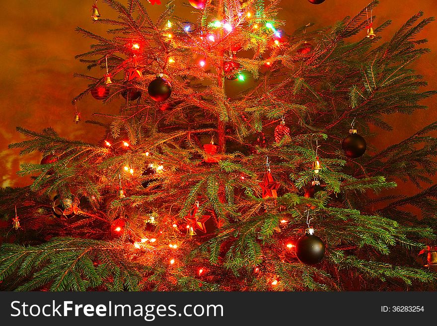 Christmas scene with tree and gifts. Christmas scene with tree and gifts