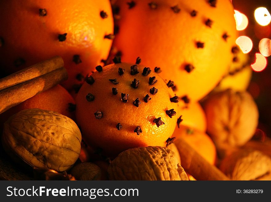 Christmas orange with cloves