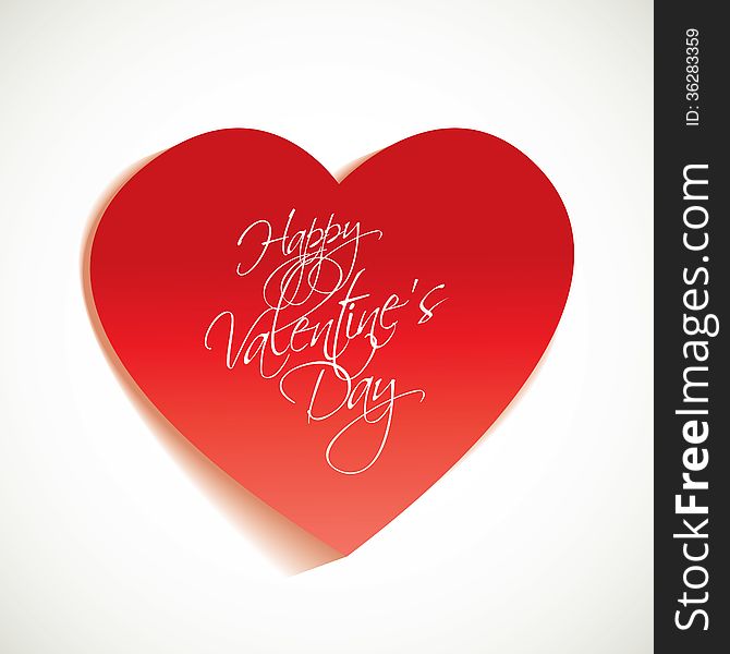 Heart cut out of paper with the inscription. Happy Valentine's Day. Vector illustration eps 10. White background. Heart cut out of paper with the inscription. Happy Valentine's Day. Vector illustration eps 10. White background