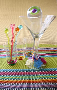 Martini Glass And Shooters Stock Images