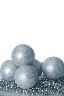 Silver Christmas Balls Stock Photo Silver Christmas Balls Stock Photo