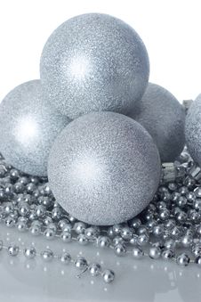 Silver Christmas Balls Royalty Free Stock Images Silver Christmas Balls Royalty Free Stock Images