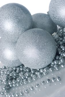Silver Christmas Balls Royalty Free Stock Photography Silver Christmas Balls Royalty Free Stock Photography
