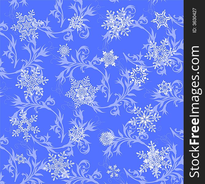 Blue wallpaper & snowflakes