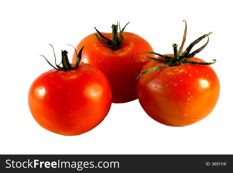 Tomatoes isolated on a white background