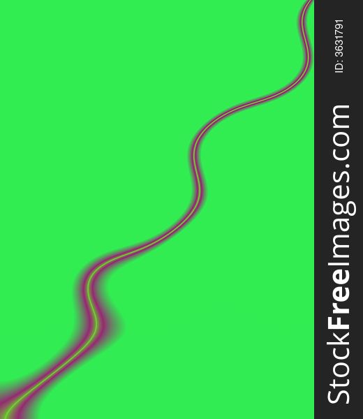 Red wavy curve, abstract road