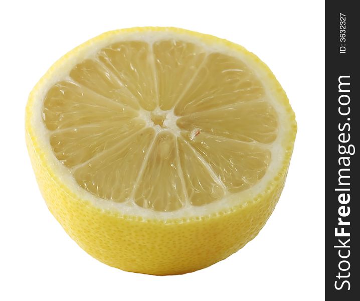 Sliced lemon isolated on white background